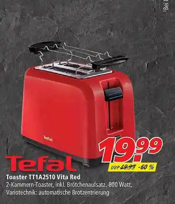 Marktkauf Tefal Toaster Tt1a2510 Vita Red Angebot