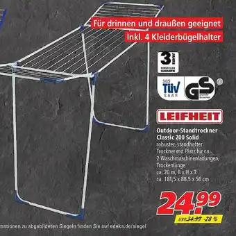 Marktkauf Leifheit Outdoor-standtrockner Classic 200 Solid Angebot