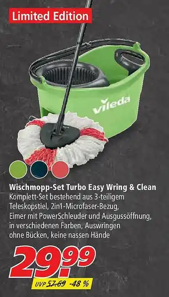 Marktkauf Vileda Wischmopp-set Turbo Easy Wring & Clean Angebot