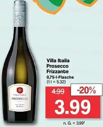 Famila Nord West Villa Italia Prosecco Frizzante 0,75-L-Flasche Angebot