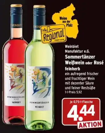 Wasgau Weinbiet Manufaktur e.G. Sommertänzer Weißwein oder Rosé feinherb 0,75-L-Flasche Angebot