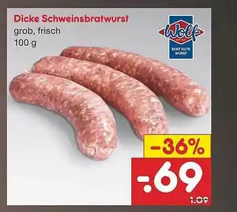 Netto Marken-Discount Wolf Dicke Schweinsbratwurst Angebot