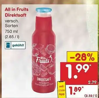 Netto Marken-Discount All In Fruits Direktsaft Angebot