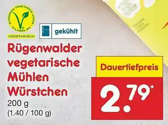 Netto Marken-Discount Rügenwalder Mühle Vegetarische Mühlen Würstchen Angebot