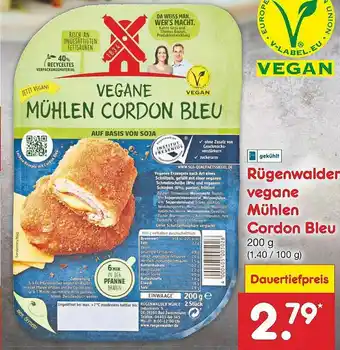 Netto Marken-Discount Rügenwalder Mühle Vegane Mühlen Cordon Bleu Angebot