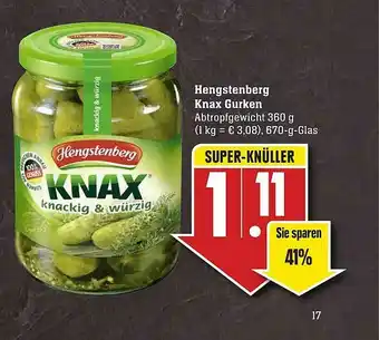 Scheck-in-Center Hengstenberg Knax Gurken Angebot