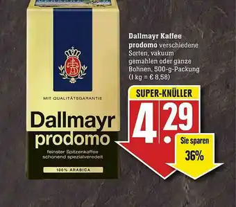 Scheck-in-Center Dallmayr Kaffee Prodomo Angebot