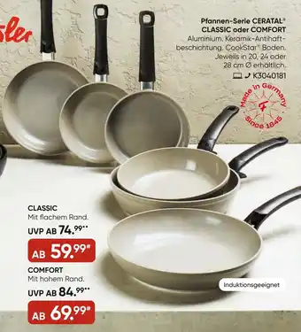 Galeria Fissler Pfannen-Serie CERATAL® CLASSIC oder COMFORT Angebot