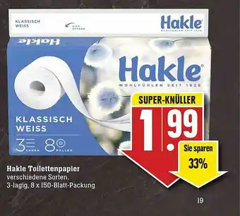 Scheck-in-Center Hakle Toilettenpapier Angebot