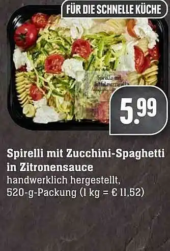 Scheck-in-Center Spirelli Mit Zucchini-spaghetti In Zitronensauce Angebot