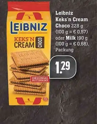 Scheck-in-Center Leibniz Keks'n Cream Choco Oder Milk Angebot