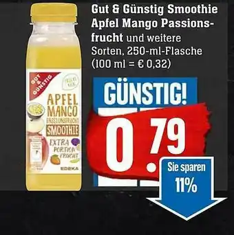 Scheck-in-Center Gut & Günstig Smoothie Apfel Mango Passions-frucht Angebot