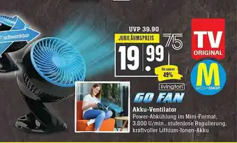 Scheck-in-Center Go Fan Akku-ventilator Livington Angebot