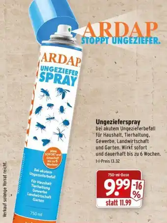 Wasgau ARDAP Ungezieferspray 750-ml-Dose Angebot