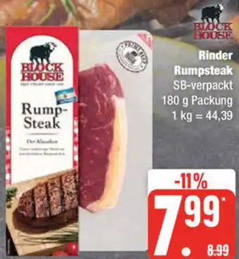 Edeka BLOCK HOUSE Rinder Rumpsteak 180 g Packung Angebot