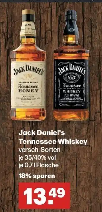 Handelshof Jack Daniel's Tennessee Whiskey versch. Sorten je 35/40% vol je 0,7l Angebot