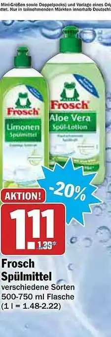 AEZ Frosch Spülmittel Angebot