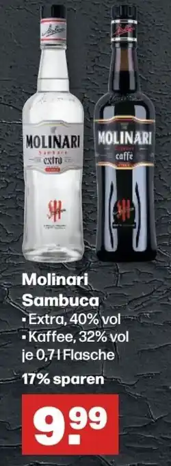 Handelshof Molinari Sambuca • Extra, 40% vol Kaffee, 32% vol je 0,7l Angebot