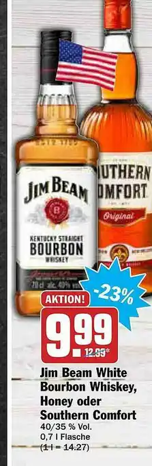 AEZ Jim Beam White Bourbon Whiskey, Honey Oder Southern Comfort Angebot