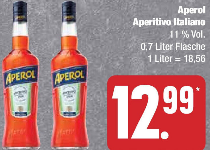 Aperol Aperitivo Italiano 0,7 Liter Flasche Angebot bei Edeka