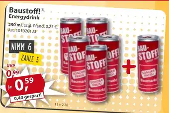 Sonderpreis Baumarkt Baustoff! Energydrink 250ml Angebot