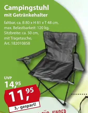 Sonderpreis Baumarkt Campingstuhl mit Getränkehalter Angebot