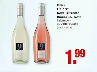 Markant Italien Cielo 9 Nove Frizzante Bianco Oder Rosé Angebot