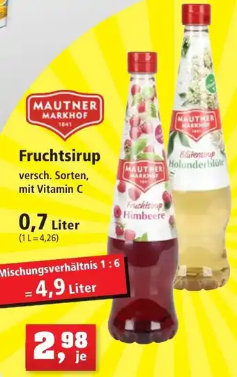 Thomas Philipps MAUTNER MARKHOF Fruchtsirup 0,7 Liter Angebot