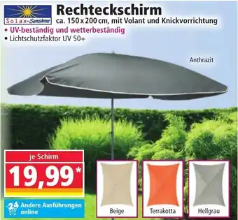 Norma Solax-Sunshine Rechteckschirm Angebot