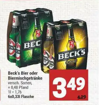 Marktkauf Beck's Bier Oder Biermischgetränke Angebot