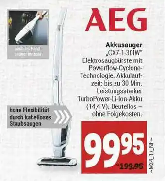 Marktkauf Aeg Akkusauger Cx7-1-30iw Angebot