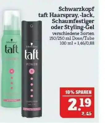 Marktkauf Schwarzkopf Taft Haarspray, -lack, Schaumfestiger Oder Styling-gel Angebot