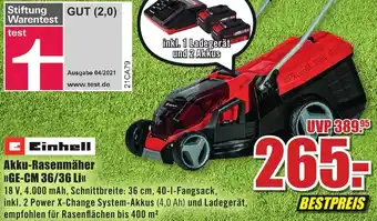 B1 Discount Baumarkt Einhell Akku-Rasenmäher »GE-CM 36/36 Li«< Angebot