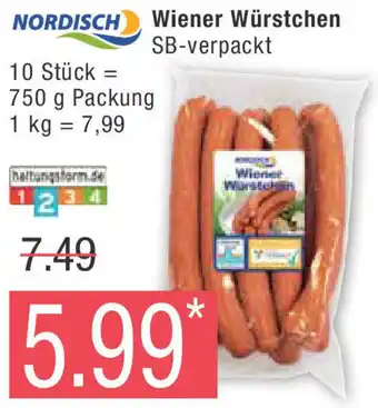 Marktkauf NORDISCH Wiener Würstchen 750 g Packung Angebot