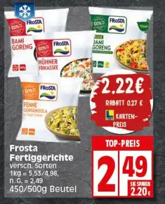 Elli Markt Frosta Fertiggerichte versch. Sorten 450/500g Beutel Angebot