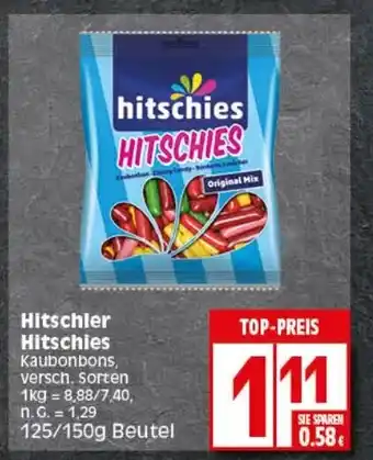 Elli Markt Hitschler Hitschies Kaubonbons, versch. Sorten 125/150g Beutel Angebot