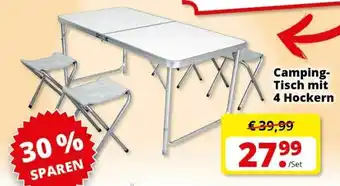 Groschen Camping Tisch mit 4 Hockern Angebot