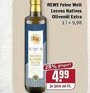 REWE Kaufpark Rewe Feine Welt Lesvos Natives Olivenöl Extra 500ml Angebot