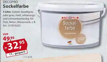 Sonderpreis Baumarkt DECOPRO Sockelfarbe 5L Angebot