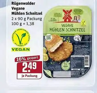 REWE Kaufpark Rügenwalder Vegane Mühlen Schnitzel 2x90g Angebot