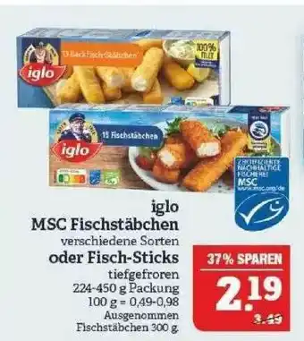 Marktkauf Iglo Msc Fischstäbchen Oder Fisch-sticks Angebot