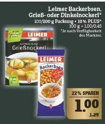 Marktkauf Leimer Backerbsen Grieß Oder Dinkelnockerl Angebot