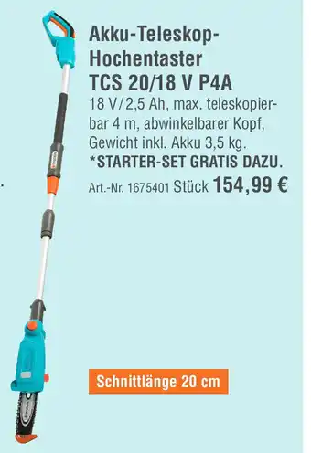 team baucenter GARDENA Akku-Teleskop-Hochentaster TCS 20/18 V P4A Angebot