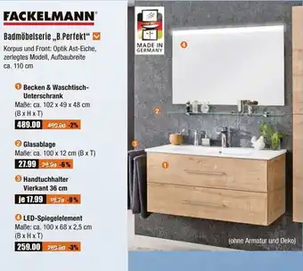 V Baumarkt FACKELMANN® Badmöbelserie ,,B. Perfekt" Glasablage Angebot