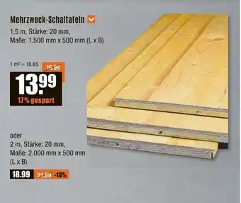 V Baumarkt Mehrzweck-Schaltafeln Angebot