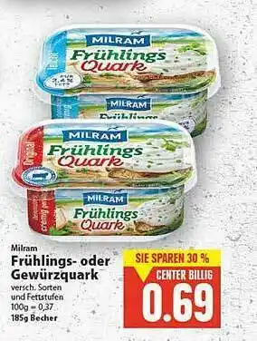 E-Center Milram Frühlings-oder Gewürzquark Angebot