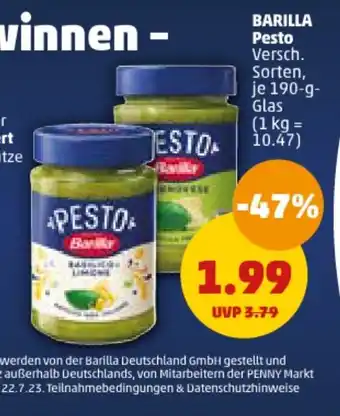 PENNY BARILLA Pesto je 190-g-Glas Angebot