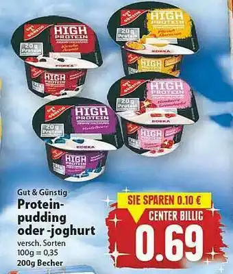 E-Center Gut & Gunstig Protein Pudding Oder Joghurt Angebot