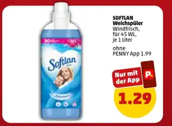 PENNY SOFTLAN Weichspüler Windfrisch, für 45 WL, je 1 Liter Angebot