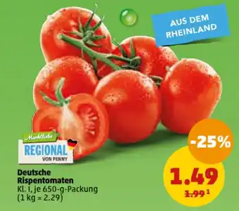 PENNY Marktliebe Deutsche Rispentomaten KL. I, je 650-g-Packung Angebot